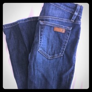 Dark wash slim fit bootcut jeans